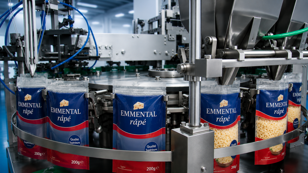Ensacheuse automatique pour le fromage râpé