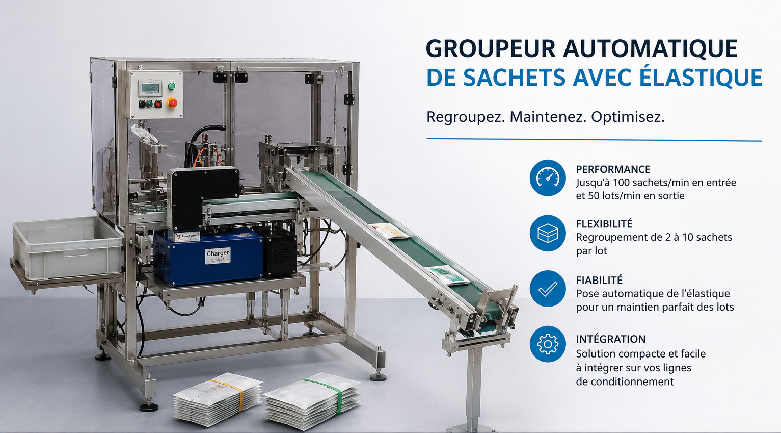 Elastiqueuse groupeur de sachets