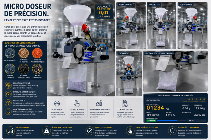 Pesage automatique industriel petits grammages Doseur automatique petites quantités